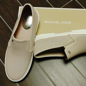 New MK natural pink slip on gore leather s…